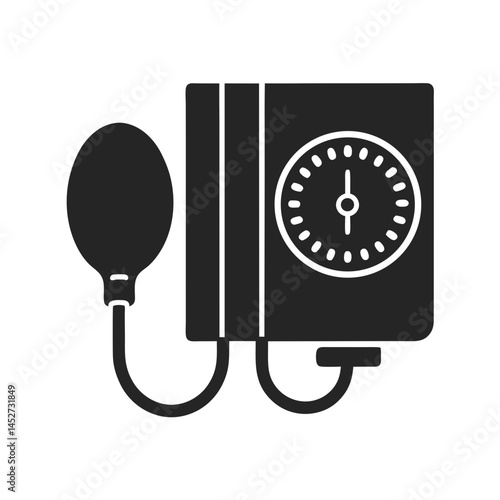 Blood Pressure Monitor icon silhouette vector illustration
