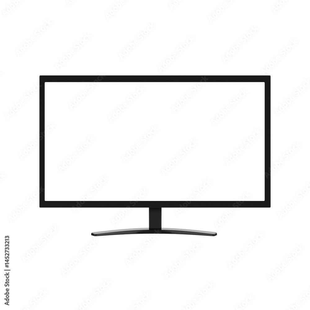 Black monitor isolated on transparent background Black monitor isolated on transparent background