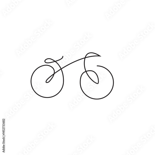 A bicycle is drawn in a single line. one line hand draw vector design. The bicycle is a symbol of freedom and adventure. The line drawing style gives the bicycle a sense of movement and energy.