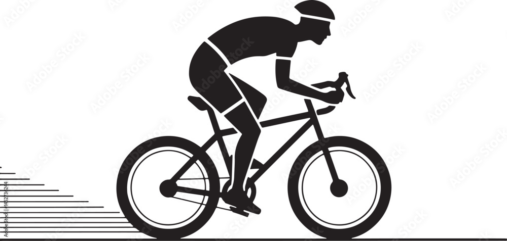 Fototapeta premium Man on Bicycle Icon
