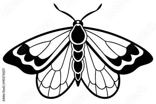 Minimalist Opal Moth Vector Art