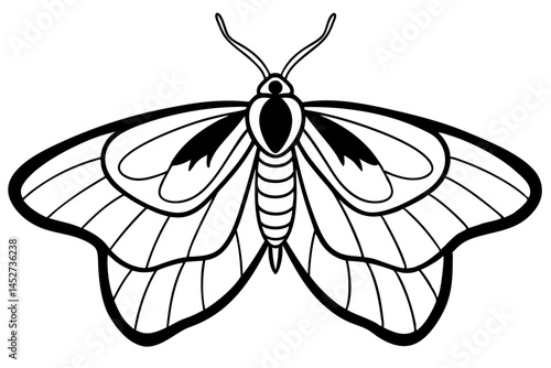 Minimalist Opal Moth Vector Art