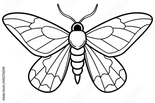 Minimalist Opal Moth Vector Art