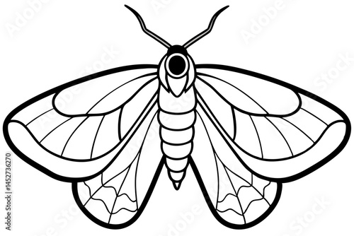 Minimalist Opal Moth Vector Art