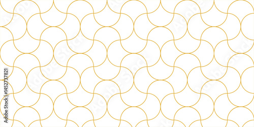 Elegant seamless geometric pattern with interlocking gold lines on a white background. Perfect for luxury branding, backgrounds, wallpapers, packaging, and decorative designs.