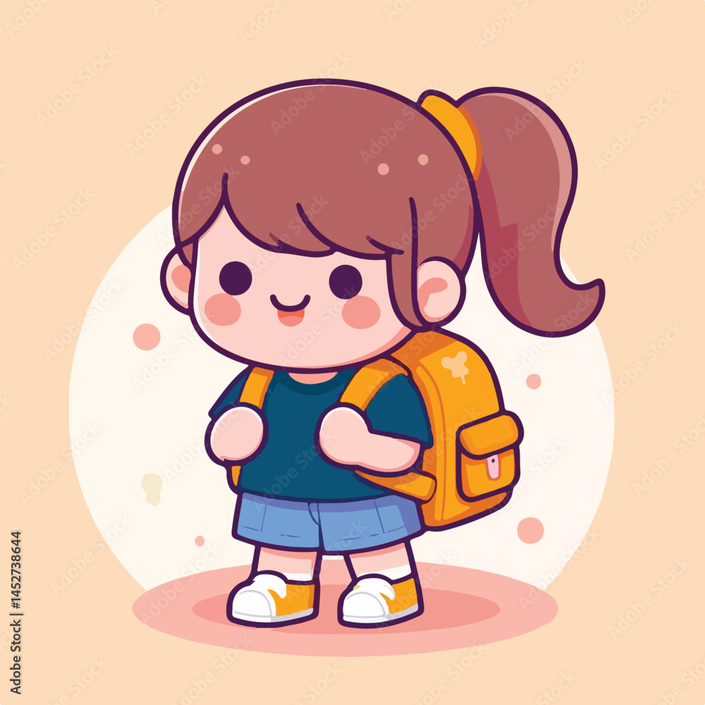 vector of little boy wearing a bag cutely vector of little boy wearing a bag cutely