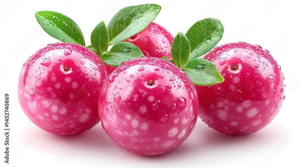 custom made wallpaper toronto digitalGlossy red berries with dew drops and green leaves