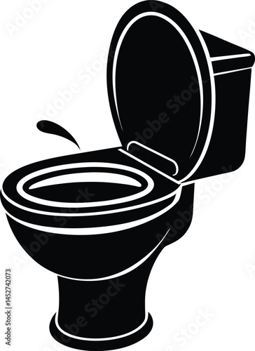 Toilet with motion sensing lid and bidet silhouette.