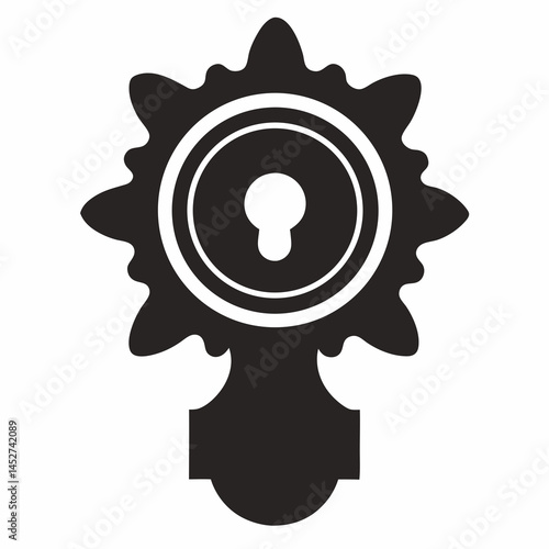 Door knob icon silhouette vector illustration