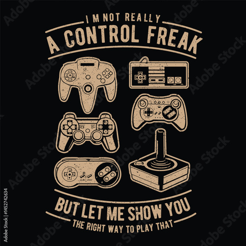 Epic gaming controller graphic tee Bold gaming icons, high score