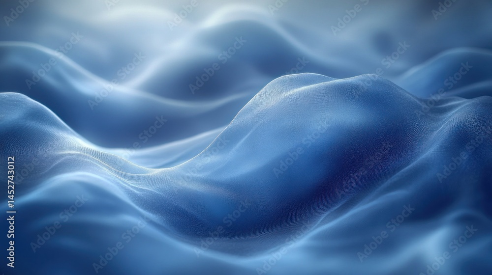 Obraz premium Blue abstract waves background with light