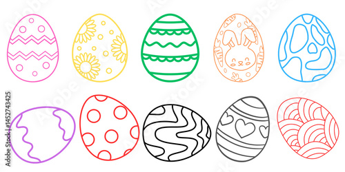 easter eggs colorful set in vector