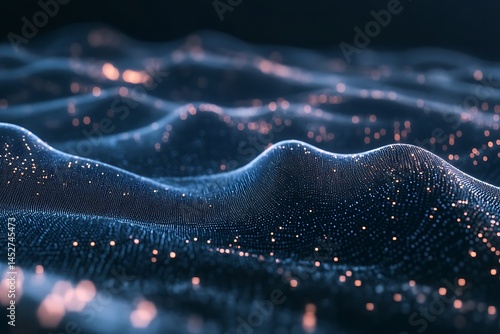 Futuristic digital light wave background with blue technology theme