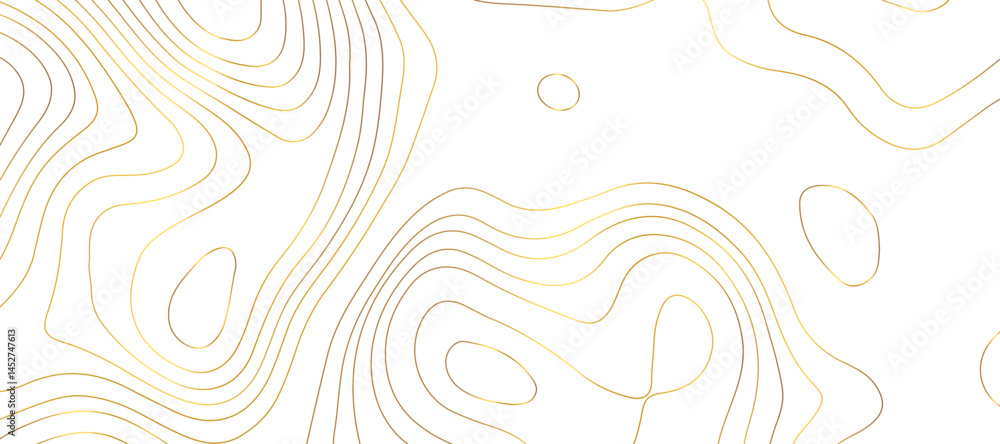 Abstract topographic contour map and geographic mountain relief background design .topography contour map white wave paper and curve golden color lines vector background . Abstract topographic contour map and geographic mountain relief background design .topography contour map white wave paper and curve golden color lines vector background .