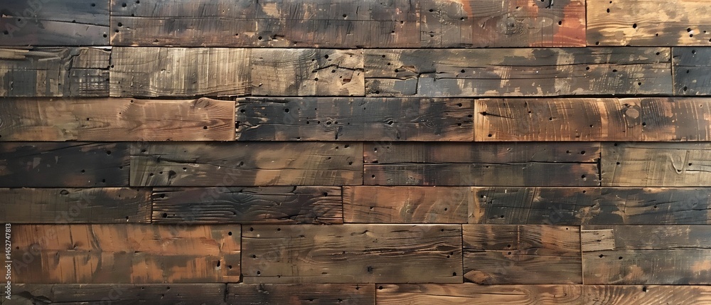 Close up of reclaimed wood planks used on a wall Showing Close up of reclaimed wood planks used on a wall Showing