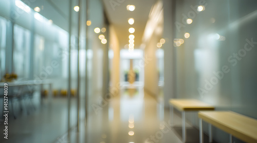 Wallpaper Mural Blurry office corridor scene corporate building image of interior modern environment perspective view Torontodigital.ca