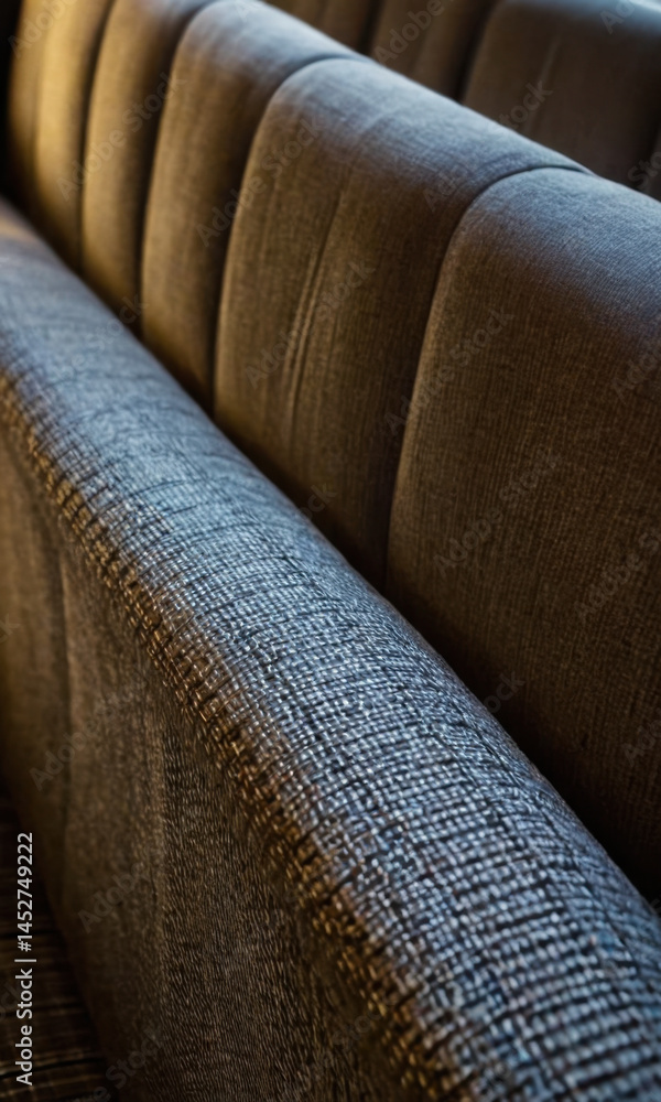 A close-up view of a couch in a cozy living room setting