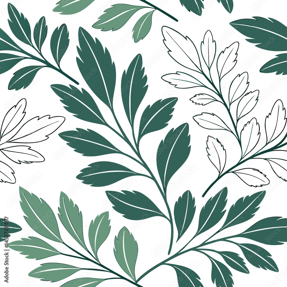 Fototapeta premium seamless background with leaves