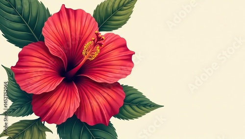 Wallpaper Mural Bold, graphic hibiscus print; sharp lines, contrasting colors, modern, hawaiian Torontodigital.ca