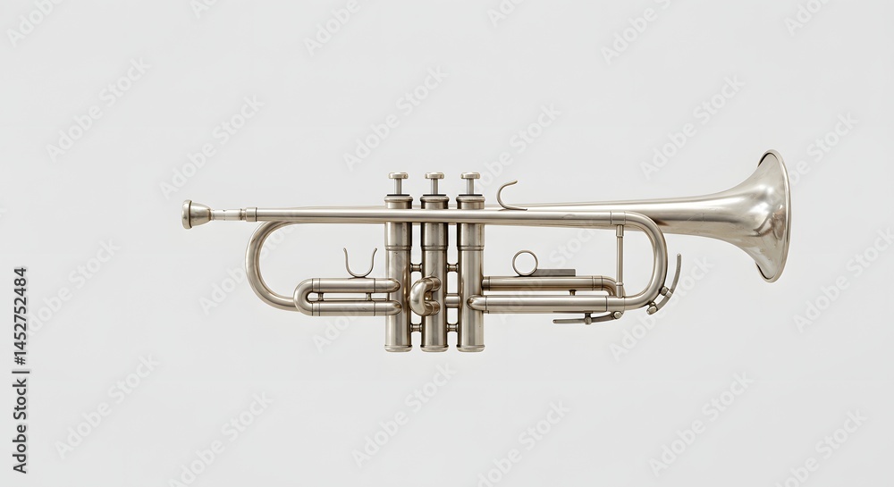 Obraz premium Silver Trumpet Musical Instrument
