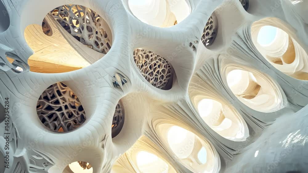Abstract Organic Architectural Structure with Light and Shadow