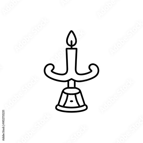 Candle holder outline design on a simple background  