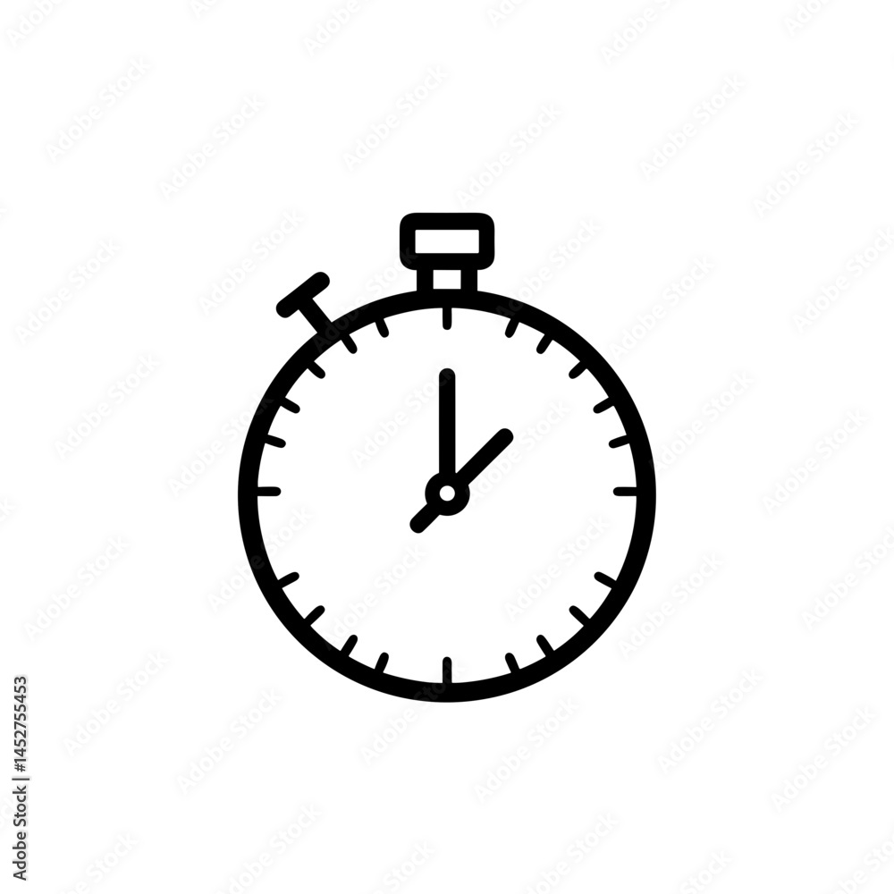 Stopwatch in minimalist design with black outline Stopwatch in minimalist design with black outline