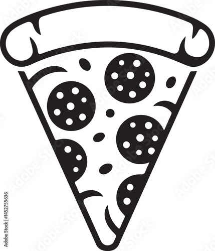 Pizza Slice Silhouette Pepperoni Cheese Illustration
