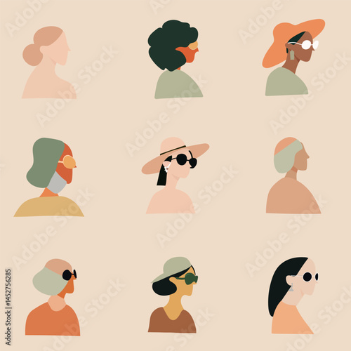 abstract girls illustration of natural colors