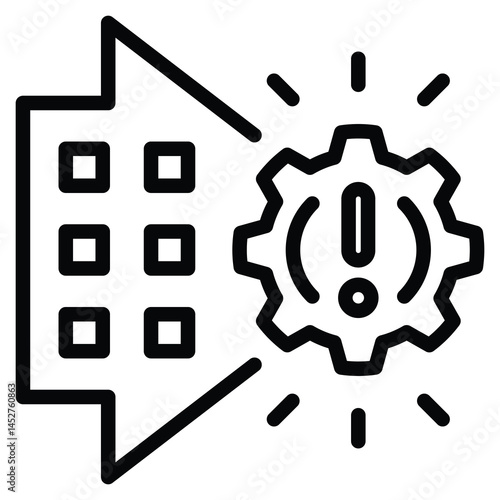 Enterprise Risk Management icon line vector illustration