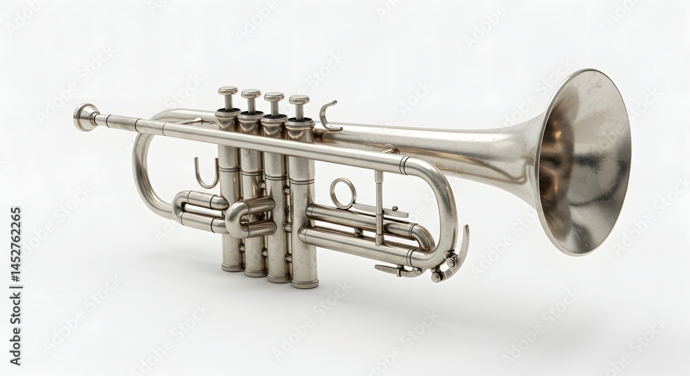 Fototapeta premium Trumpet Instrument Isolated on White