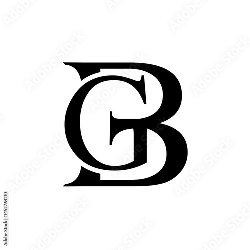 Elegant black lettermark logo combining G and B.