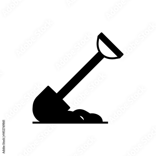 Shovel icon. Gardening tool. Flat style vector illustration.