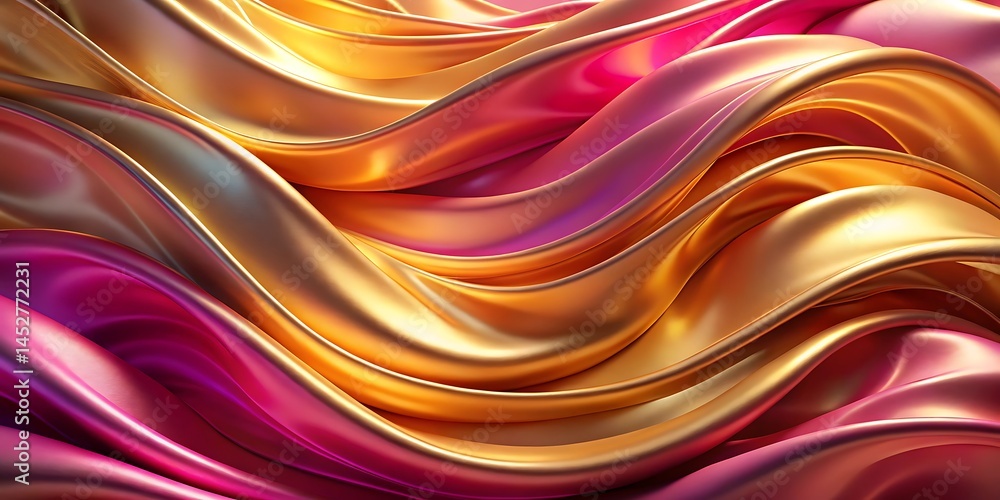 Fototapeta premium abstract background with 3d wave bright gold jpg