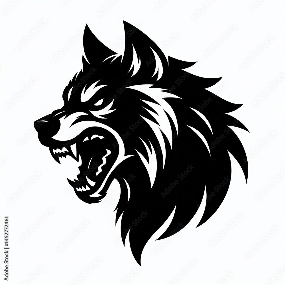 Obraz premium Wolf Silhouette Illustration