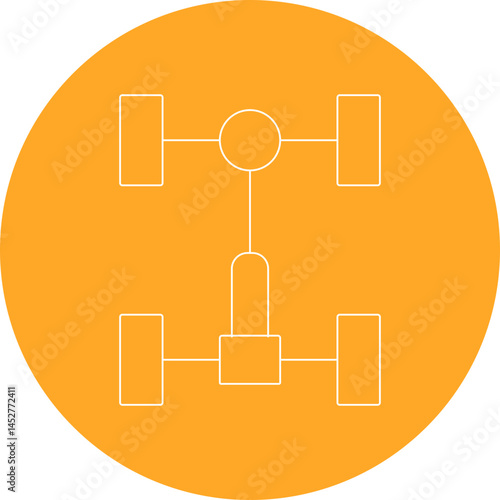 Car frame icon single vector illustration
