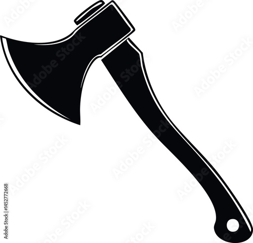 Axe Silhouette Black Vector | Vector for Cutting Tool and Adventure Use Vector