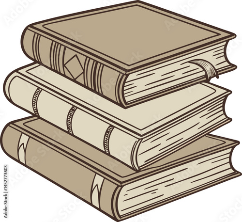 stack of books isolated