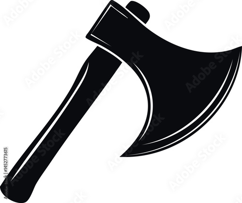 Axe Silhouette Black Vector | Vector for Cutting Tool and Adventure Use Vector
