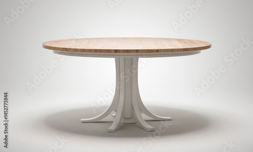 Obraz na płótnie A simple white table with a wooden top w salonie