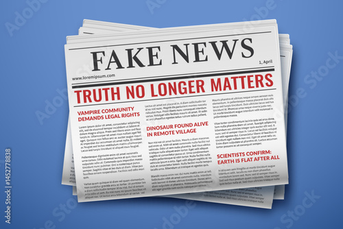 Fake news newspaper with satirical headlines