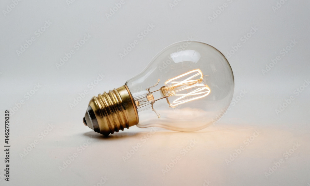 A light bulb sitting on a table