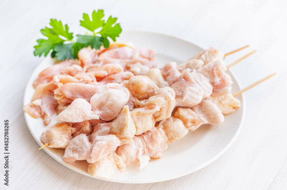 串に刺したぼんじり 串に刺したぼんじり