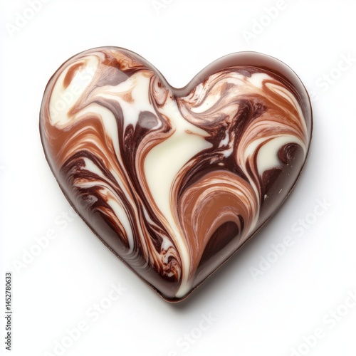 Wallpaper Mural Marbled chocolate heart candy sweet dessert food love isolated on white background Torontodigital.ca