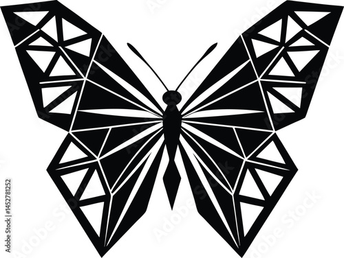 Butterfly silhouette isolated on white background