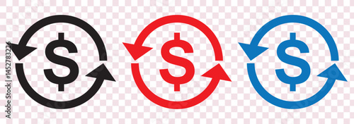 Dollar down icon set. Dollar Symbol. Finance sign. for mobile concept and web design. vector illustration on white background