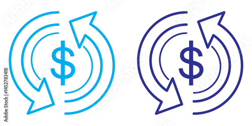 Dollar down icon set. Dollar Symbol. Finance sign. for mobile concept and web design. vector illustration on white background