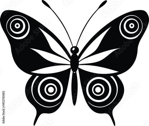 Butterfly silhouette isolated on white background
