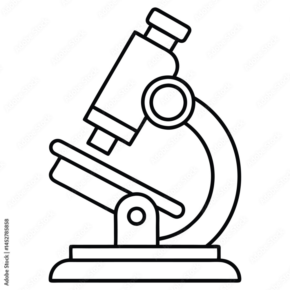 Drawing of a microscope, hand draw microscope vector art Drawing of a microscope, hand draw microscope vector art