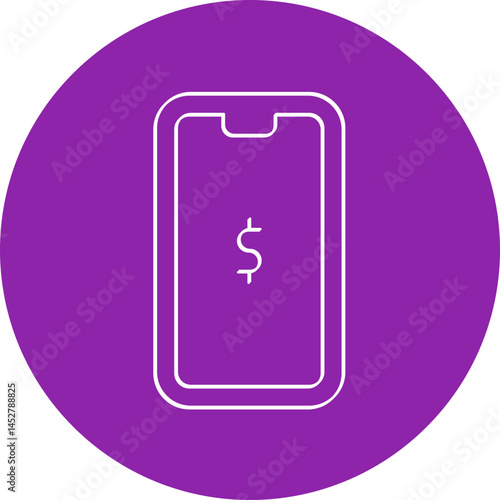 Phone payment icon single vector illustration
